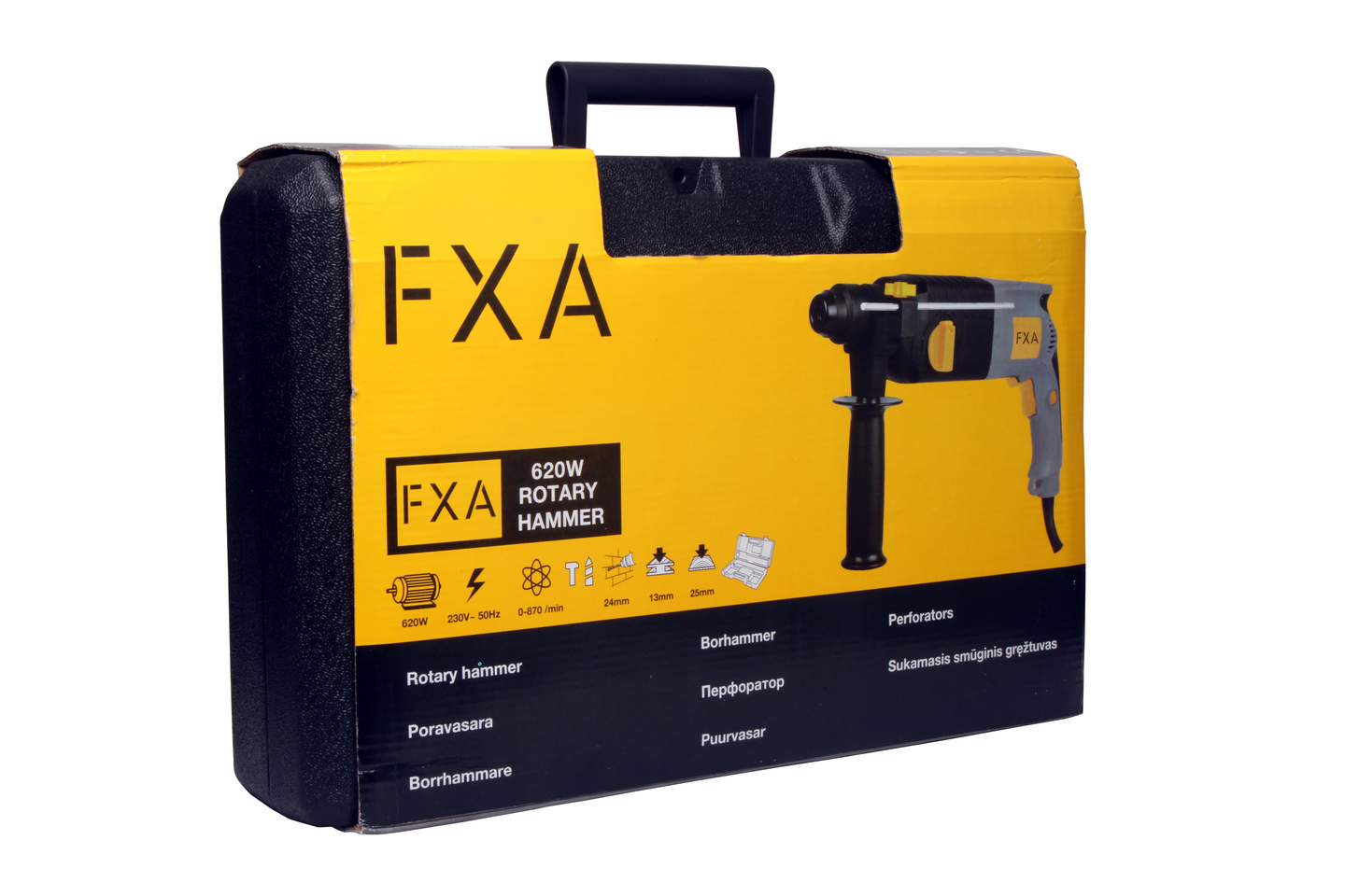 Poravasara FXA 620W 2,8J laukussa + 5 tarviketta