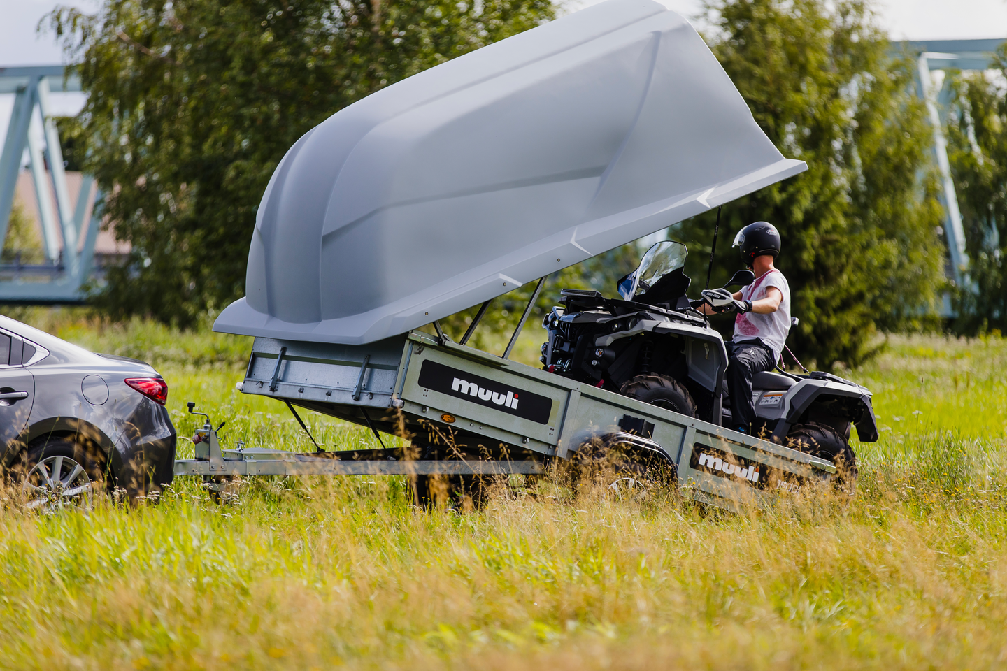 Peräkärry Muuli 1500L + Juncar-kuomu 120cm (ei sis. kuomun asennusta)