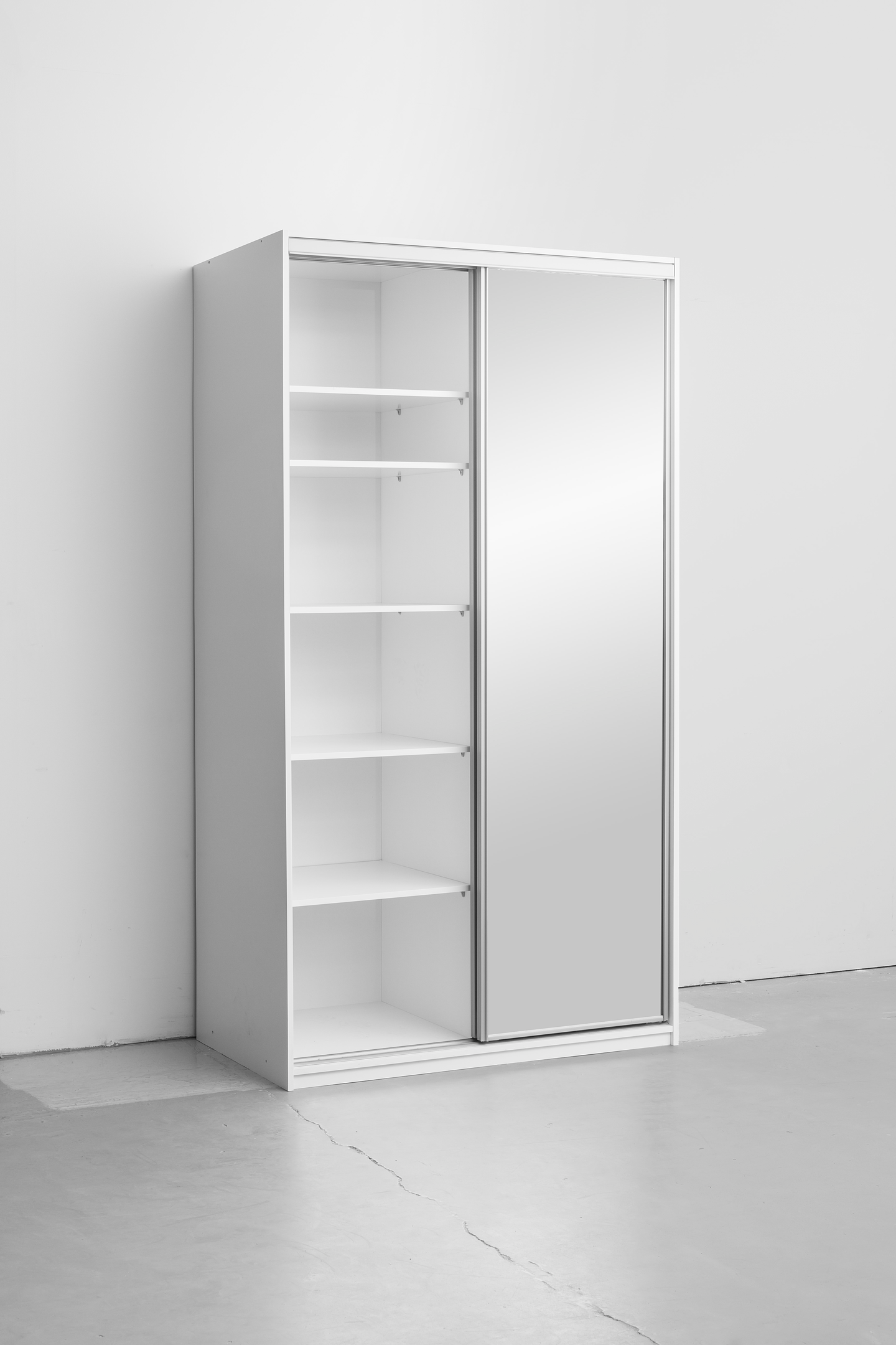 Liukuovikomero Finnmirror Libra 120 valkoinen peiliovet l1216xk2198xs600mm