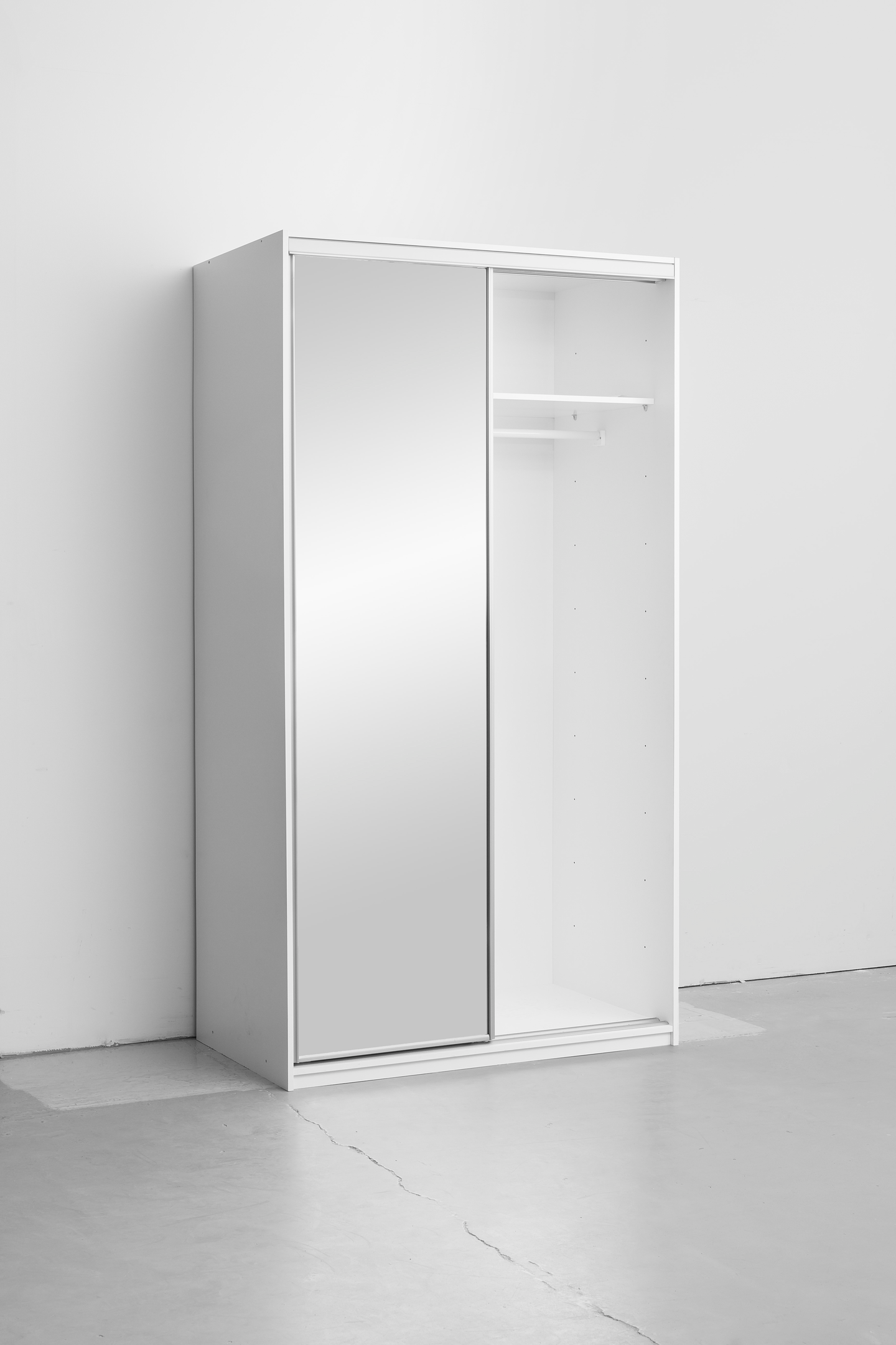 Liukuovikomero Finnmirror Libra 120 valkoinen peiliovet l1216xk2198xs600mm