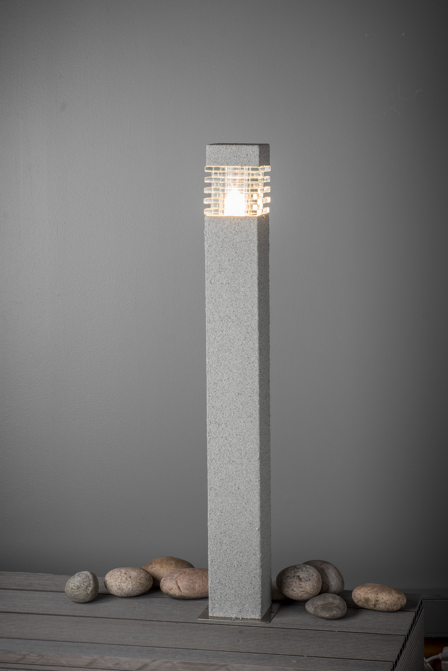 Ulkopylväsvalaisin Airam Kallio harmaa kivipinnoite