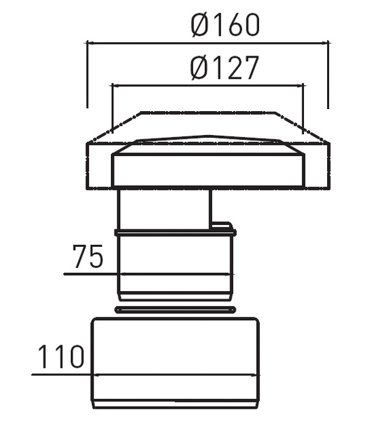Tyhjiöventtiili Prevex Prevac 75/110