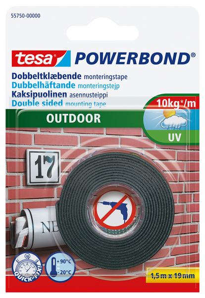 Asennusteippi Tesa Powerbond 1,5mx19mm ulkotiloihin