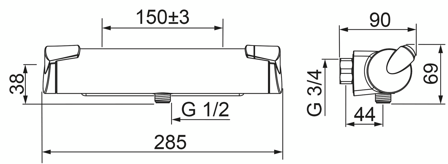 Suihkutermostaatti Oras Optima 7160