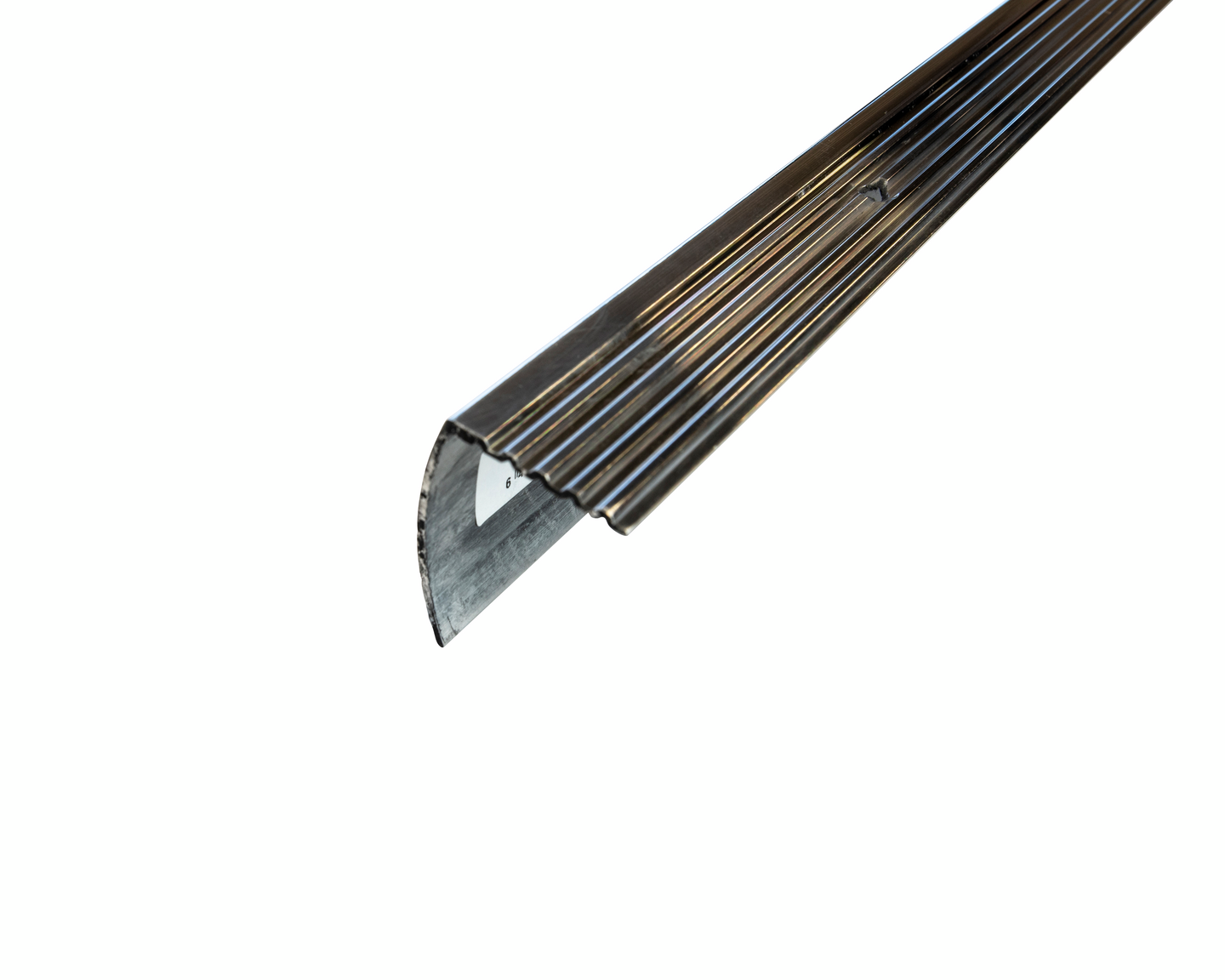 Askelkulmalista 32x45mm 2,7m kiillotettu alumiini uritettu 7324501