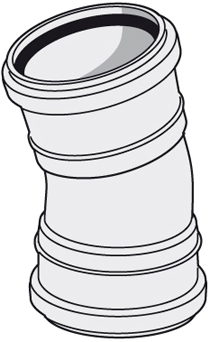 Viemärin muhvikulma Uponor 110x15