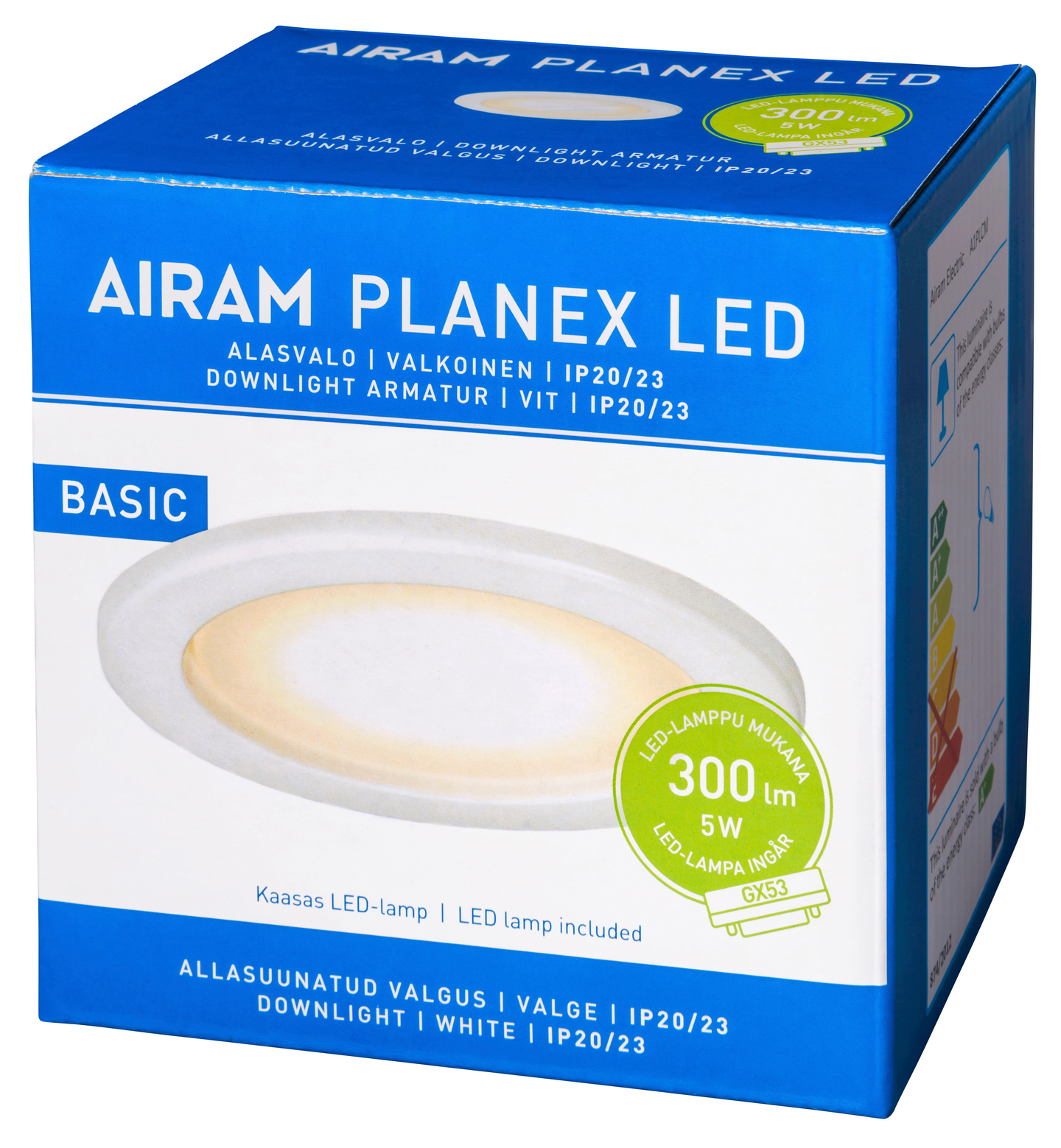 Uppovalaisin Airam Planex led 5W valkoinen