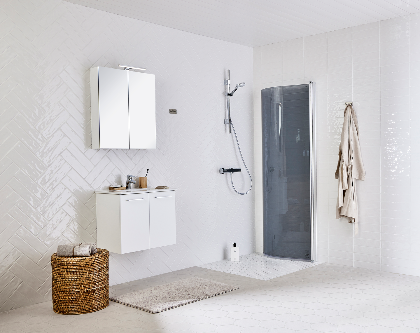 Suihkuseinä Cello Ontario 80x195 savu