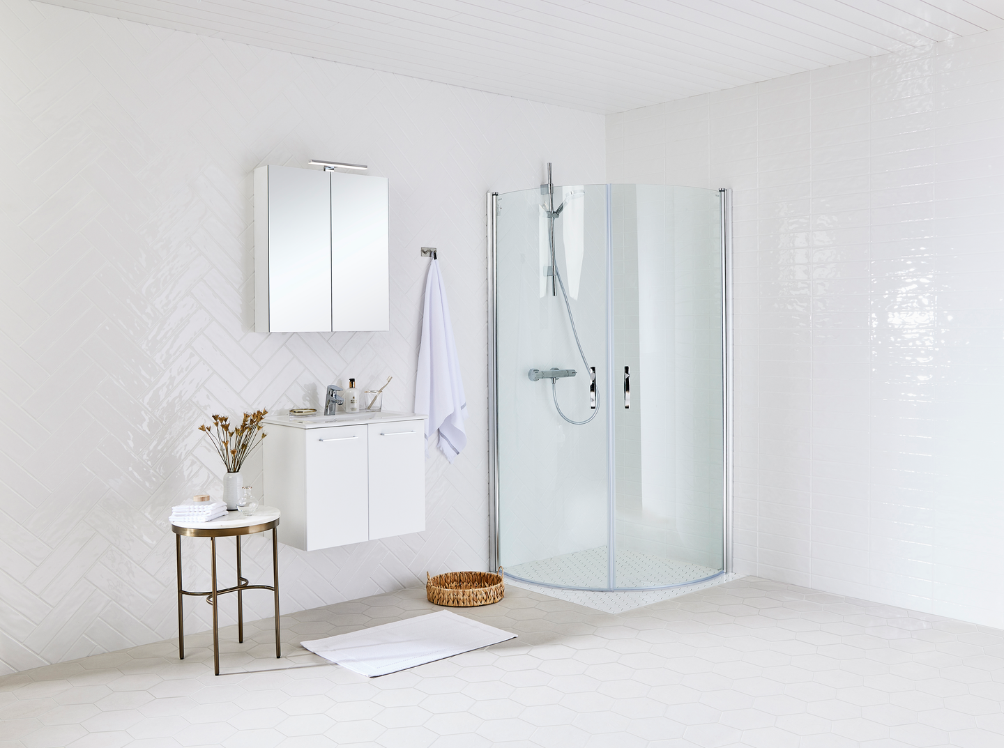 DUSCHHÖRN OTTAWA 80X80 RUND KLARGLAS