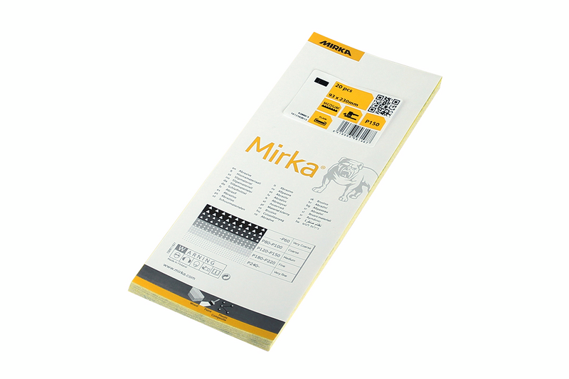 Hiomapaperi Mirka keltainen 93x230mm 150 20kpl