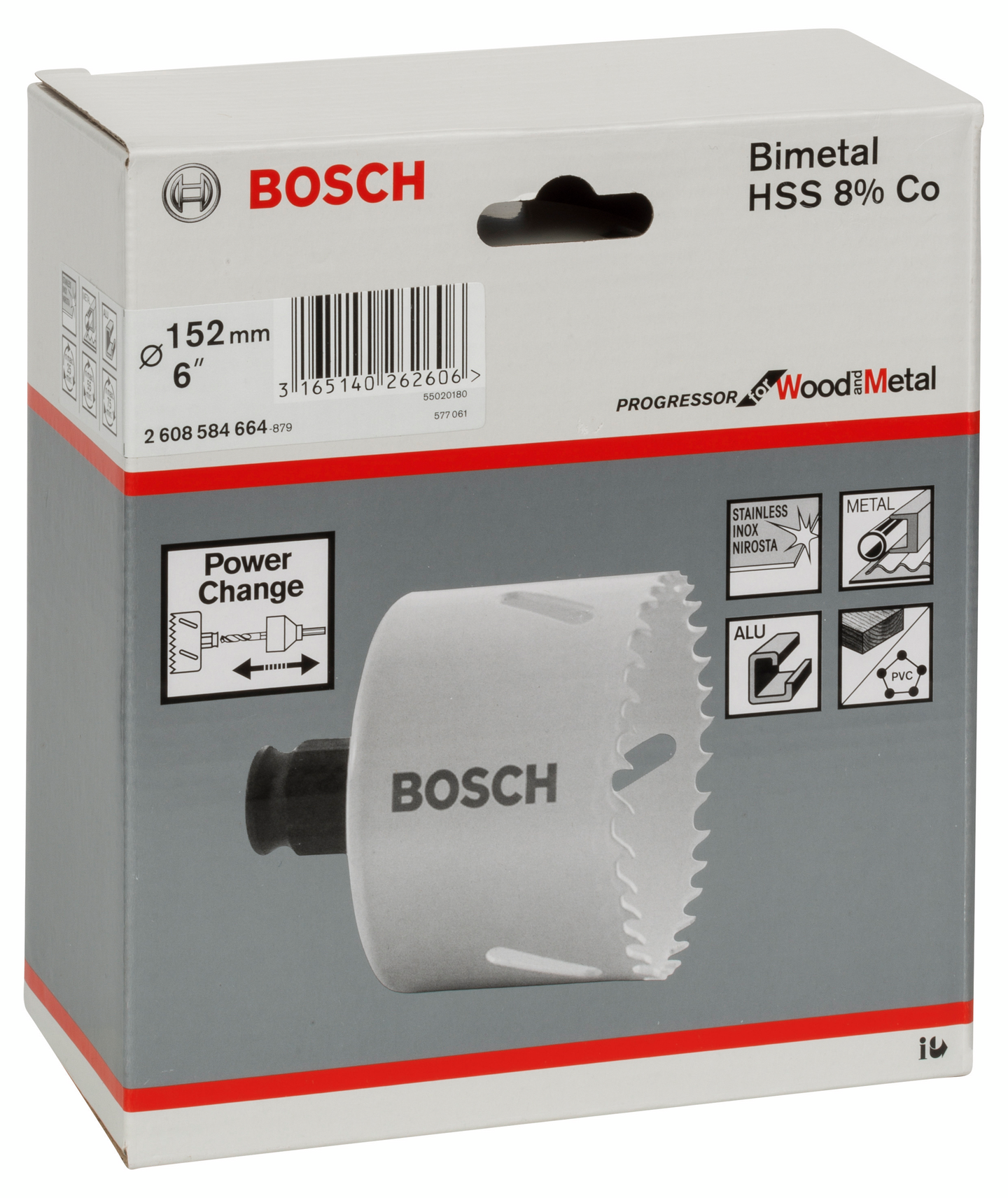 Reikäsaha Bosch 152mm Click HSS bimetalli