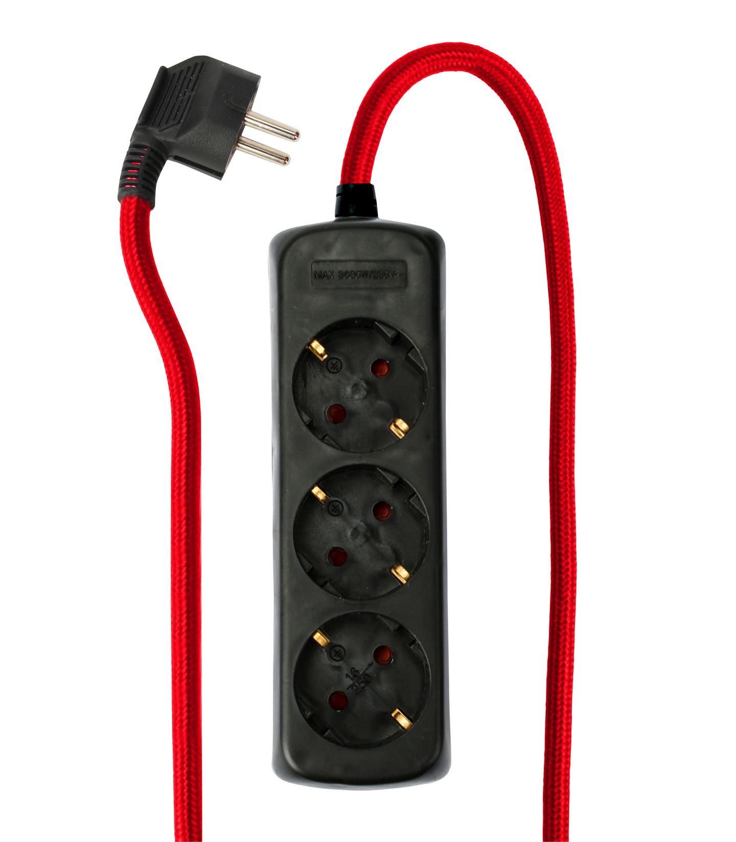 Sisäjatkojohto OPAL 3-osainen kangas punainen 2m