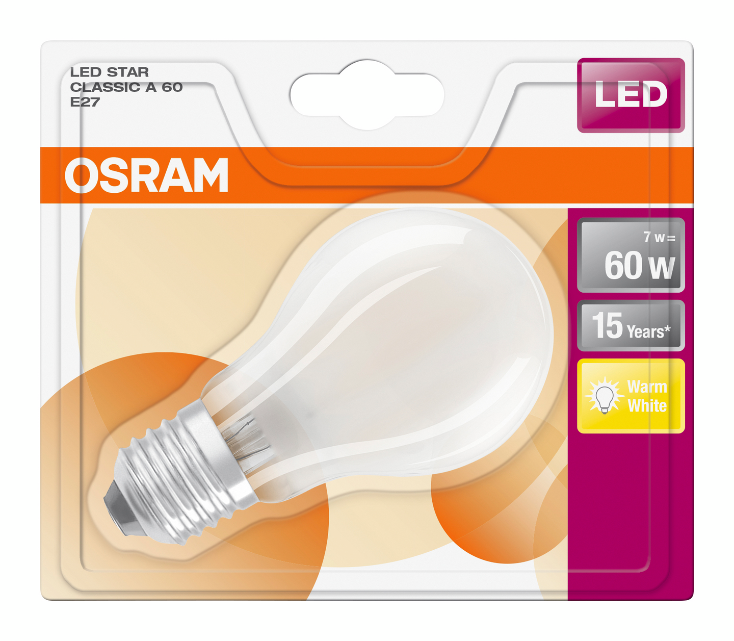 Led-lamppu Osram Retrofit A60 806lm 827 E27 himmeä
