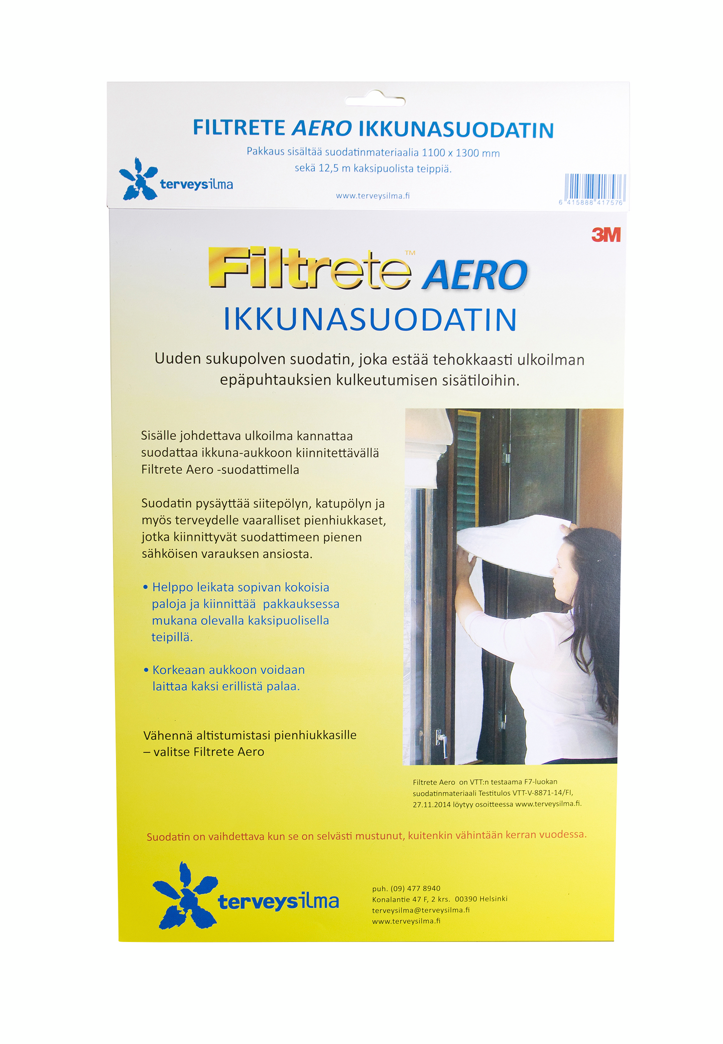 Suodatin Velco Filtrete Aero tuuletusluukkuun 1100x1300mm