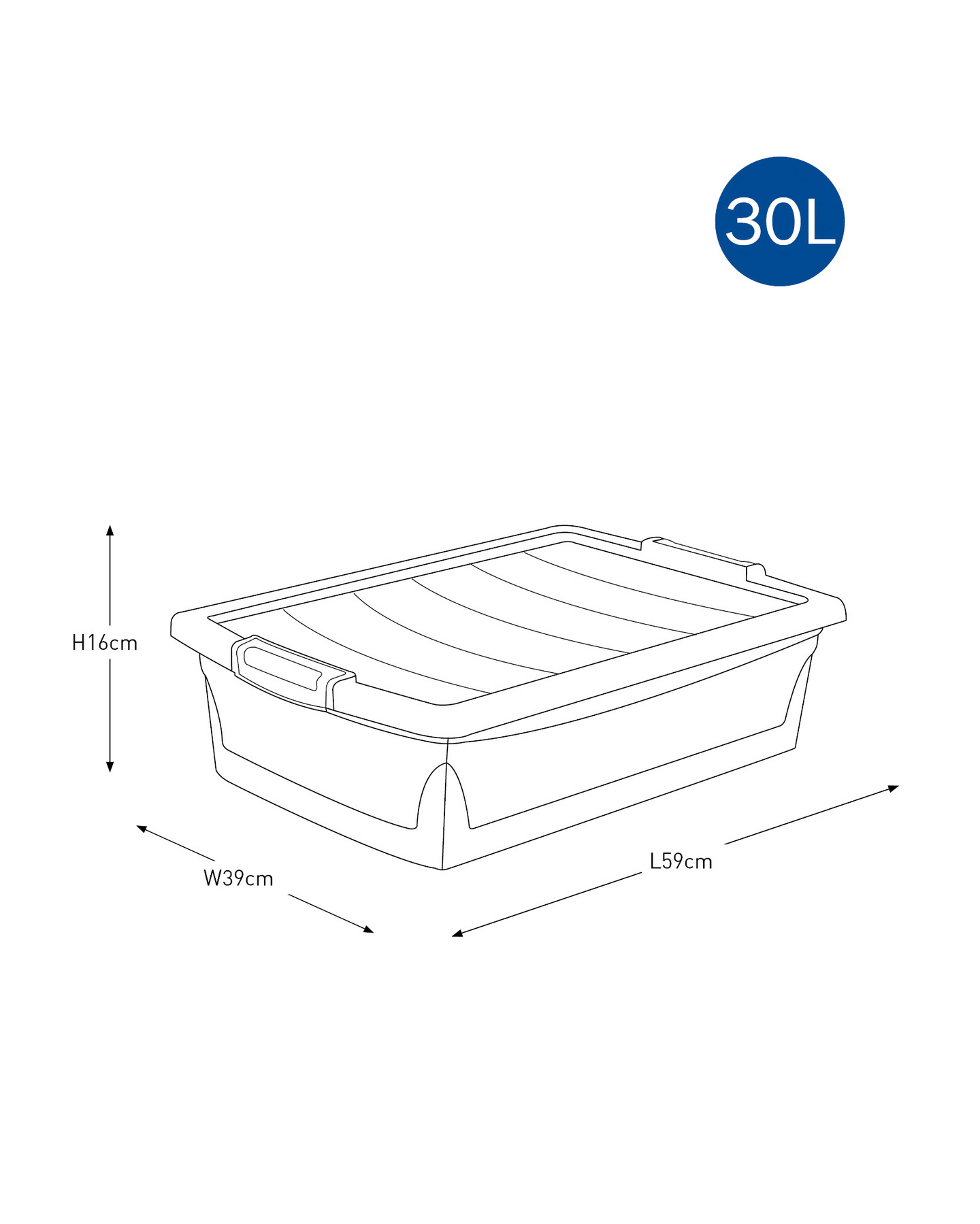 Sängynaluslaatikko Goodiy M 25l 59x39x16cm pyörillä