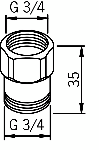 Rinnakkaiskappale Oras hanavaraosa 105201 G3/4 35mm