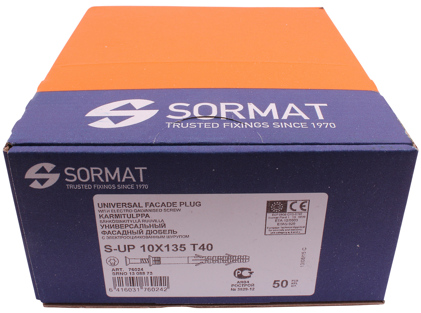 Karmitulppa Sormat S-UP 10x135 T40 76024 50kpl