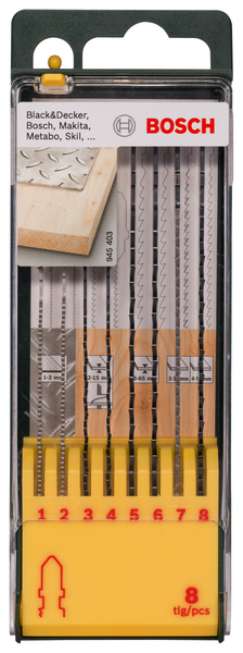 Pistosahanteräsarja Bosch T 8-os. puu