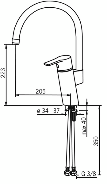 Keittiöhana Oras Cubista 2838F kaari