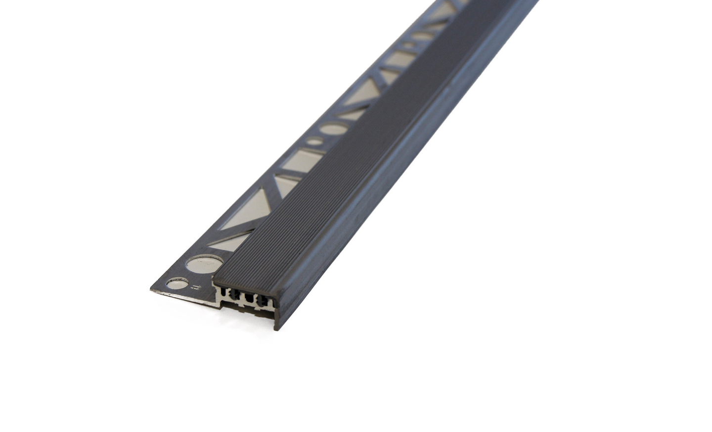 Laatta-askelkulma 10mm 2,5m alumiini liukueste 6590 Harmaa