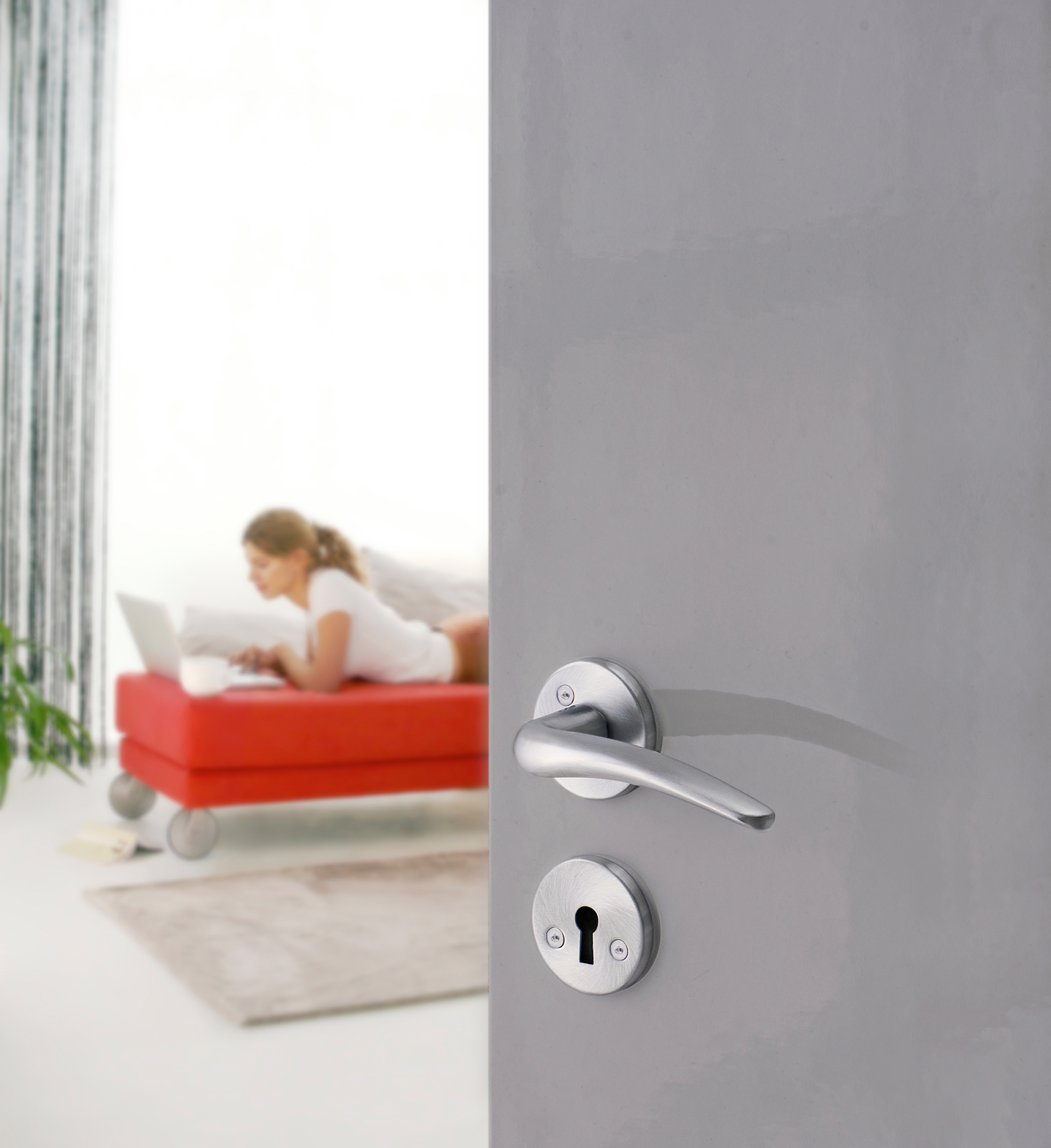 Sisäovenpainike Beslagsboden Spar B284KMNS harjattu kromi