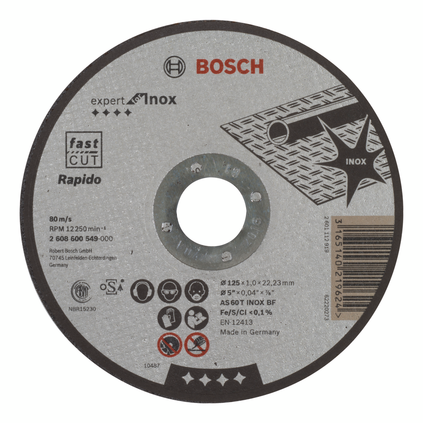 Katkaisulaikka Bosch 125x1mm Expert for Inox Rapido