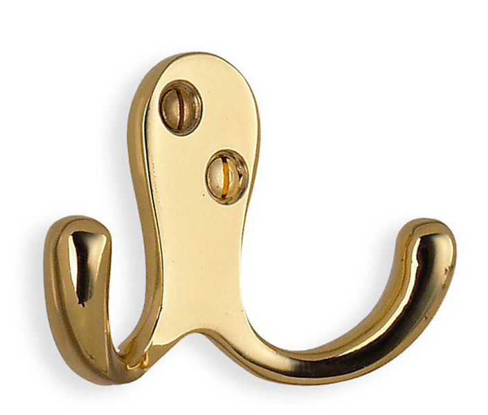 Kaksoiskoukku Beslagsboden 44mm B246 kiiltävä messinki