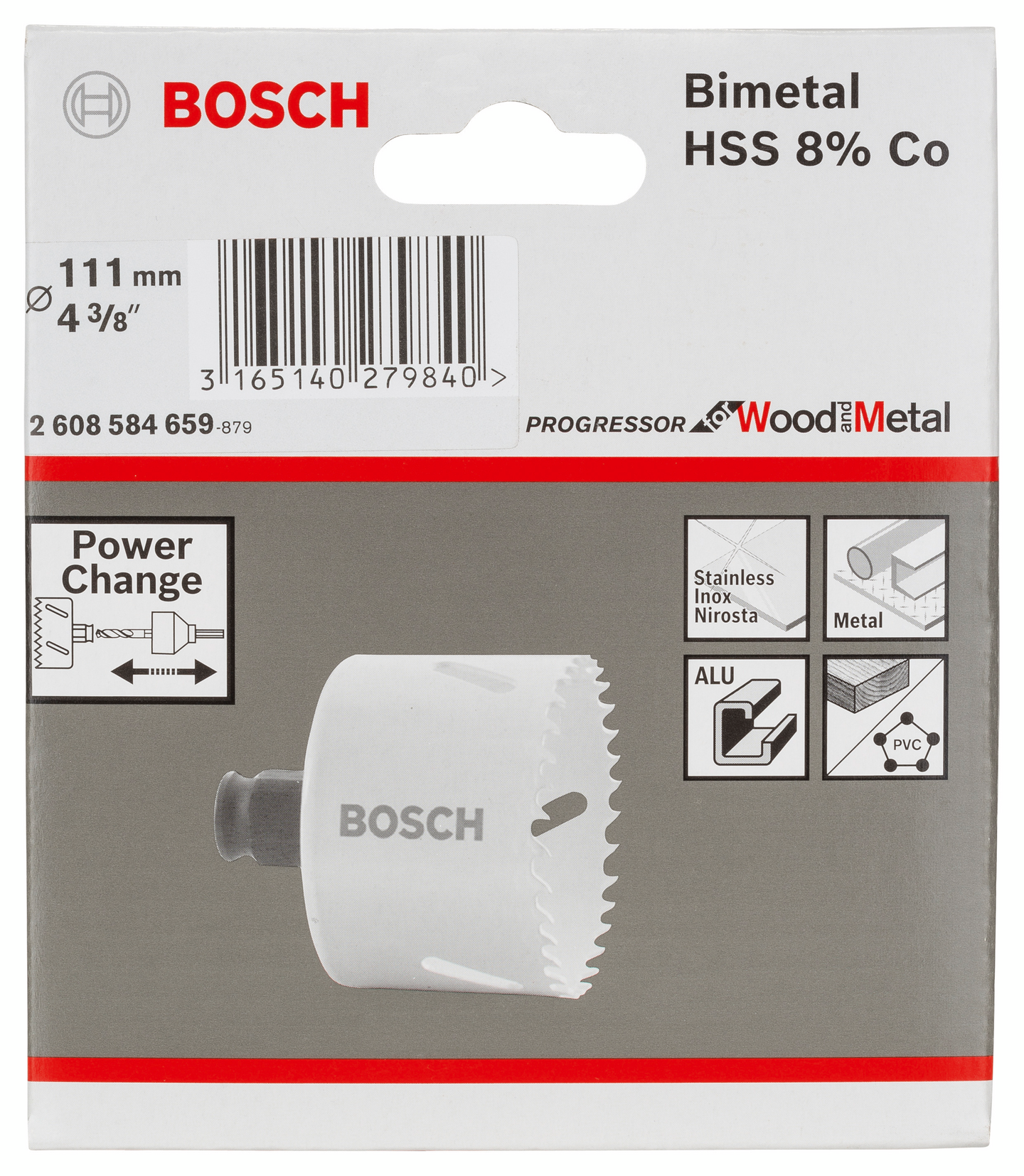 Reikäsaha Bosch 111mm Click HSS bimetalli