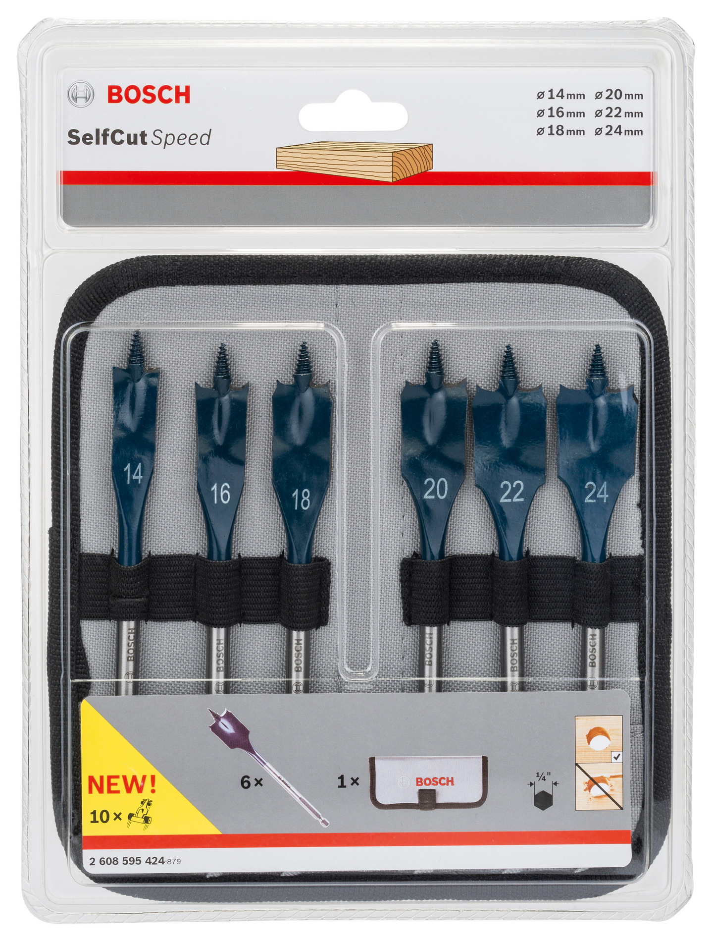 Puuporanteräsarja latta Bosch 6-osainen 14-24mm