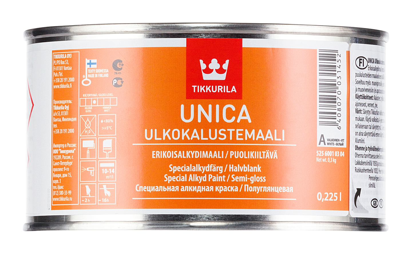 Unica Ulkokalustemaali 0,225l A valkoinen sävytettävissä - K-Rauta