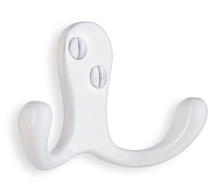 Kaksoiskoukku Beslagsboden 44mm BX246 valkoinen