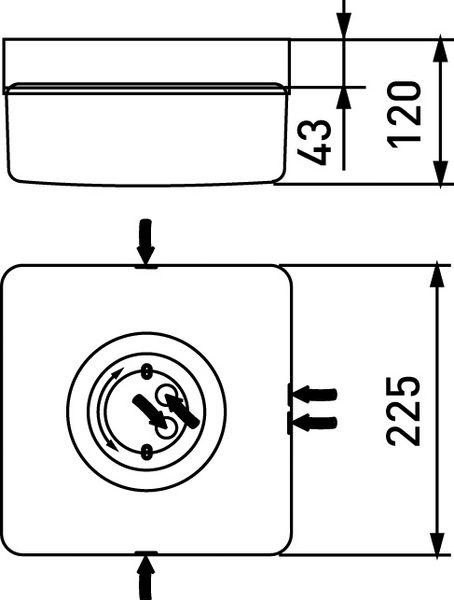 Yleisvalaisin Ensto AVR70 E27/75W IP44 neliö valkoinen