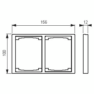 Peitelevy ABB Impressivo 1722F100-83P 2-osainen alumiini