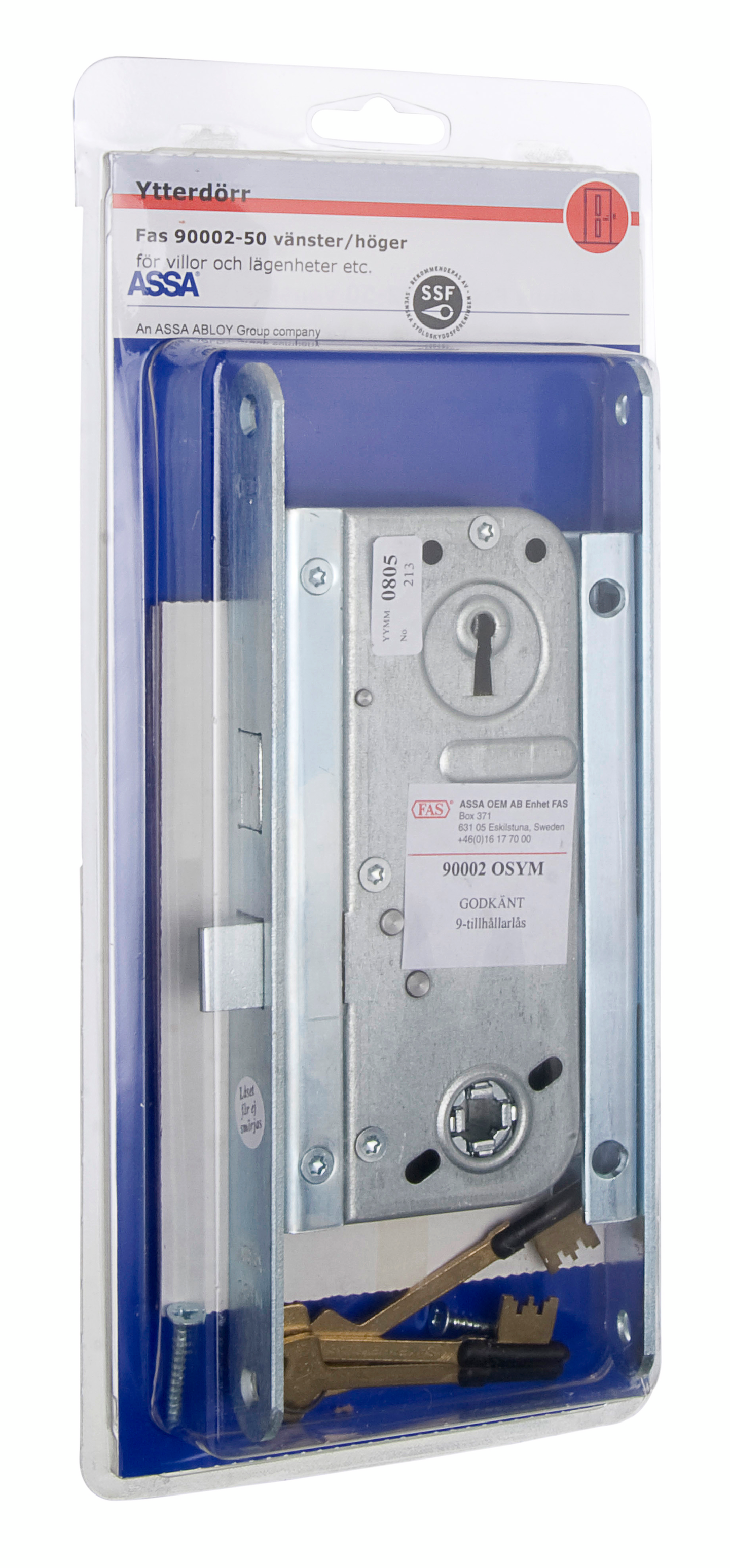 LÅSHUS ENTREDÖRR 90002 HÖGER ASSA SS3522 KLASS 3