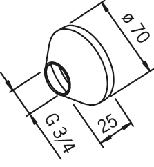 Peitelaippa Oras 3/4 70mm 203504