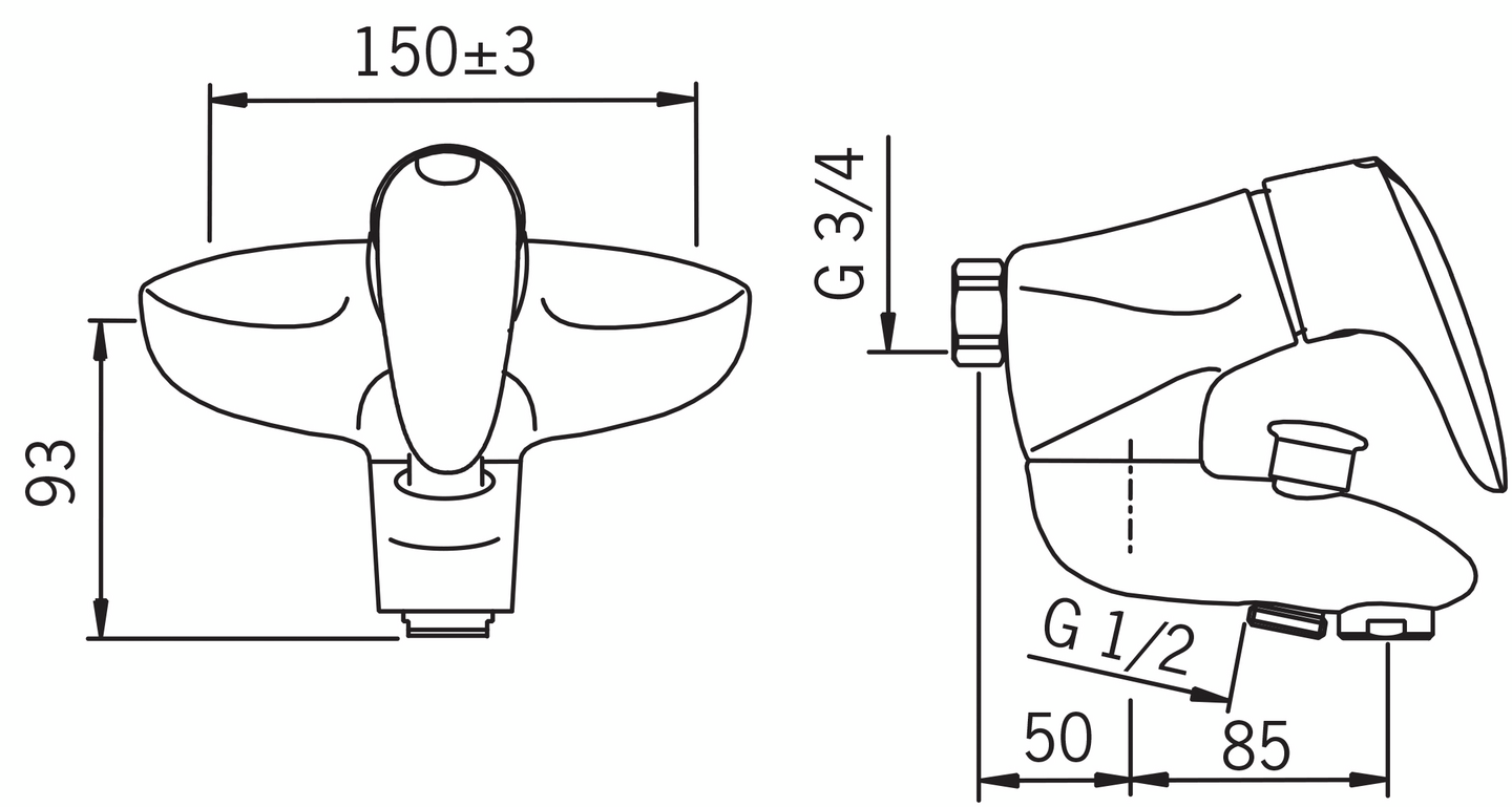 Amme-/suihkuhana Oras Vega 1871 juoksuputki
