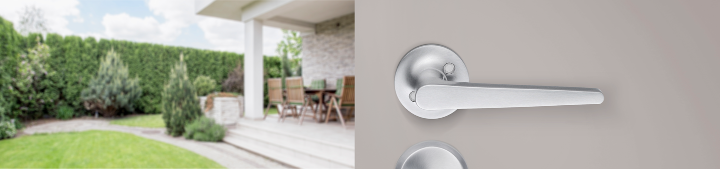 Ulko-Ovenpainike Beslagsboden Design B166 harjattu kromi