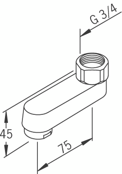 Juoksuputki kiinteä Oras 221108 75mm