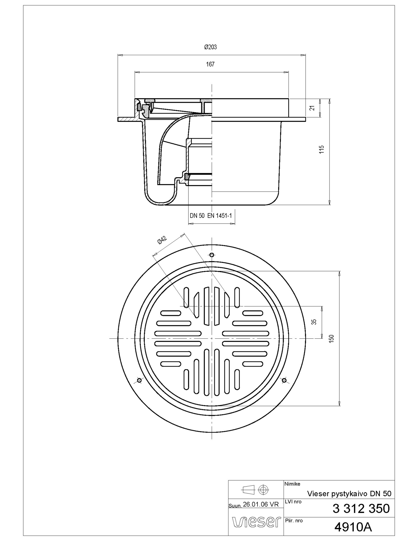 Pystykaivo Vieser 50/150