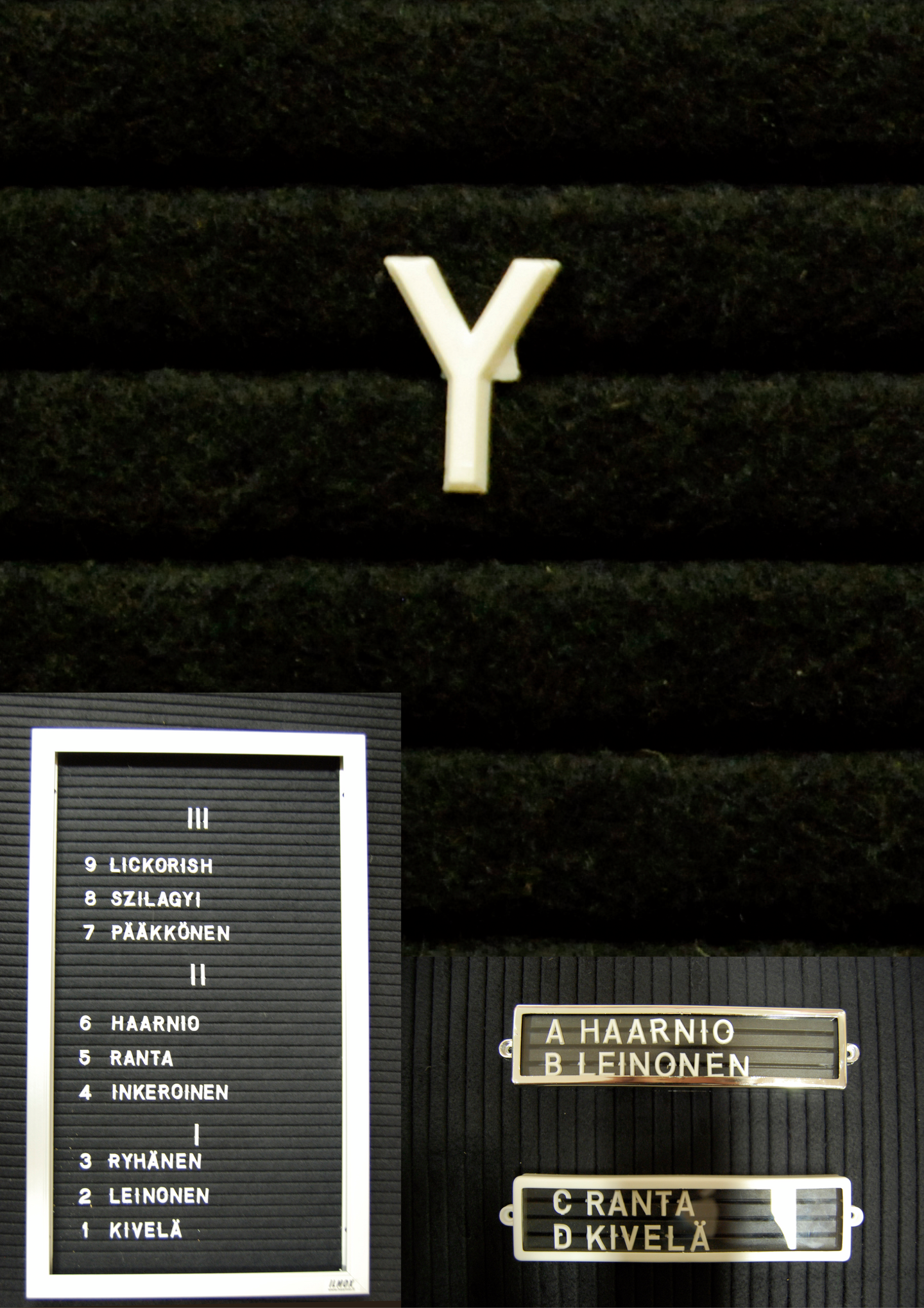 Muovikirjain Y 13mm valkoinen