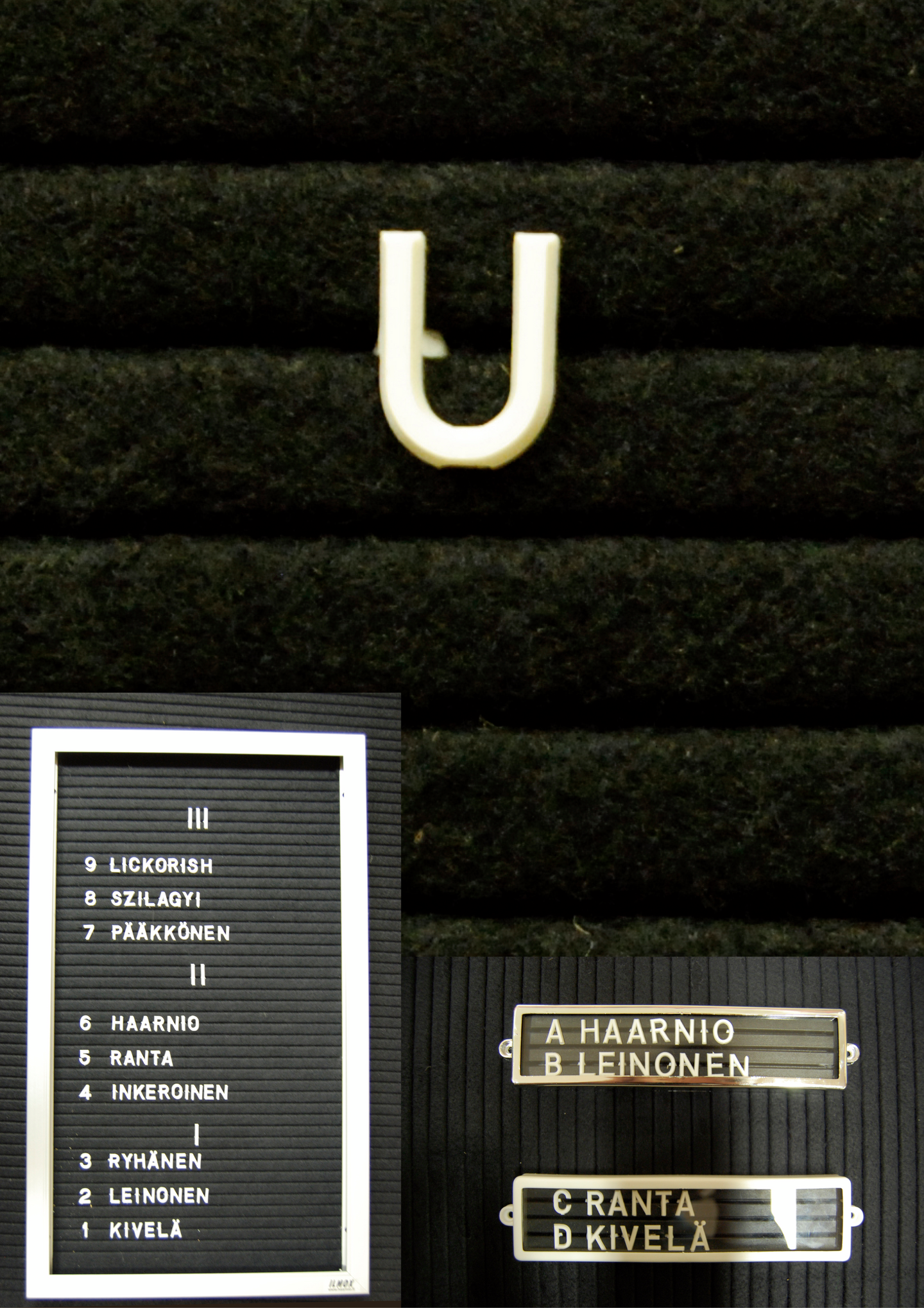 Muovikirjain U 13mm valkoinen