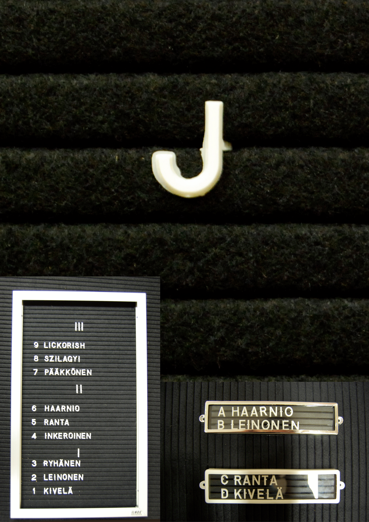 Muovikirjain J 13mm valkoinen