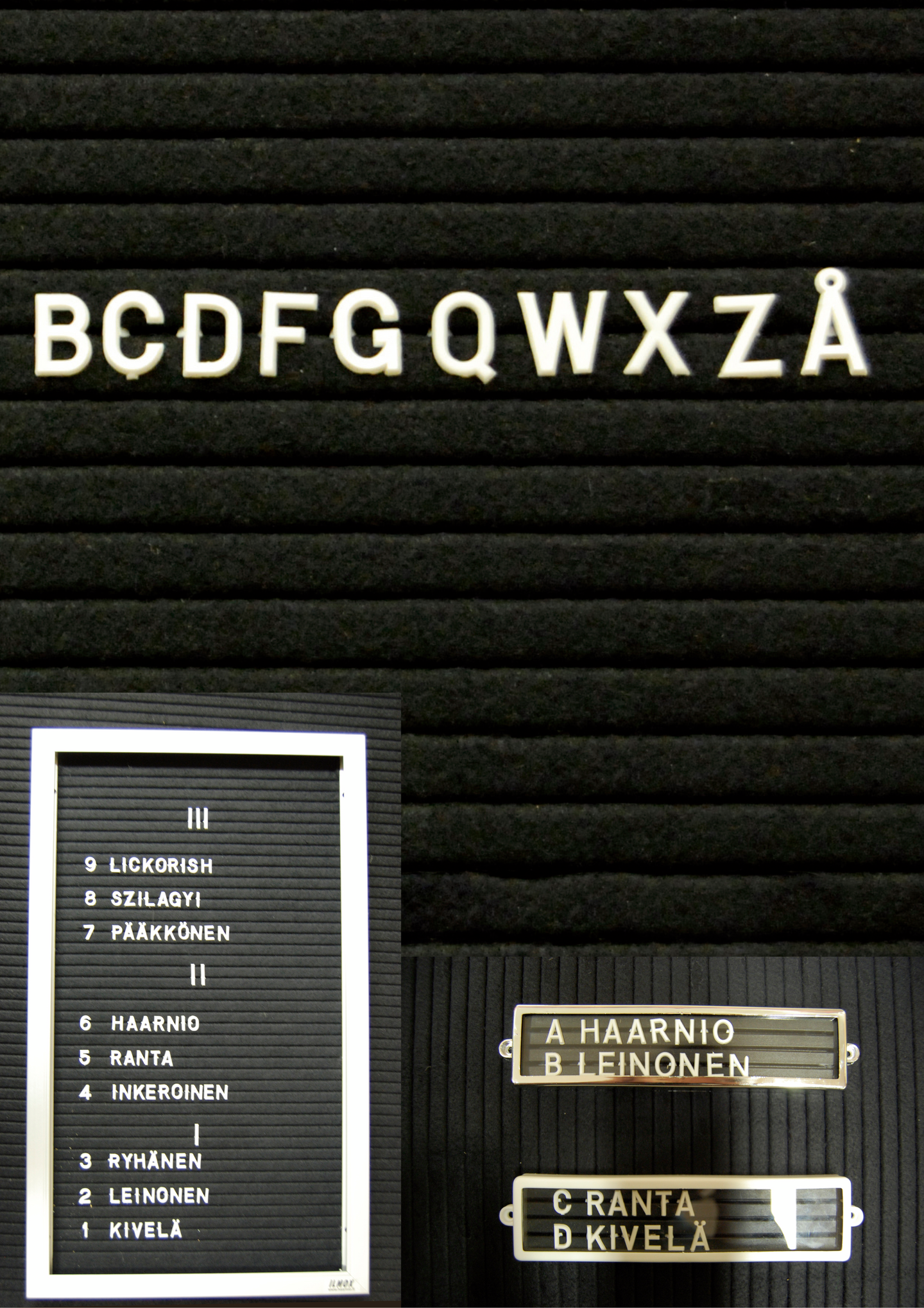 Muovikirjainlajitelma 13mm monipakkaus