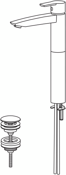 Pesuallashana Oras Cubista 2801 korkea pohjaventtiili