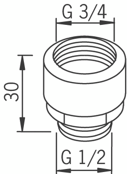 Muunnosnippa Oras 3/4x1/2 sisä-/ulkokierre 241999