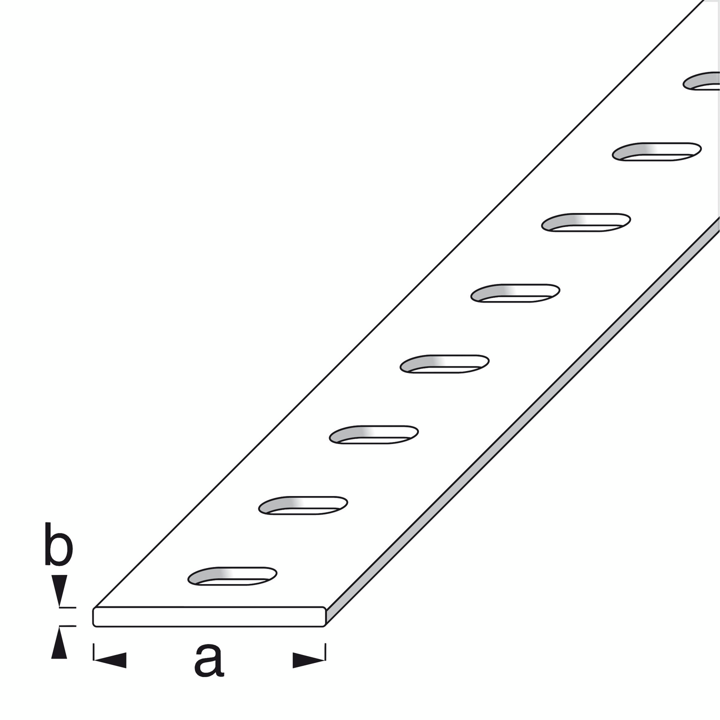 Lattalista Alfer reiällinen 23,5x1,2mm galvanoitu teräs 1m