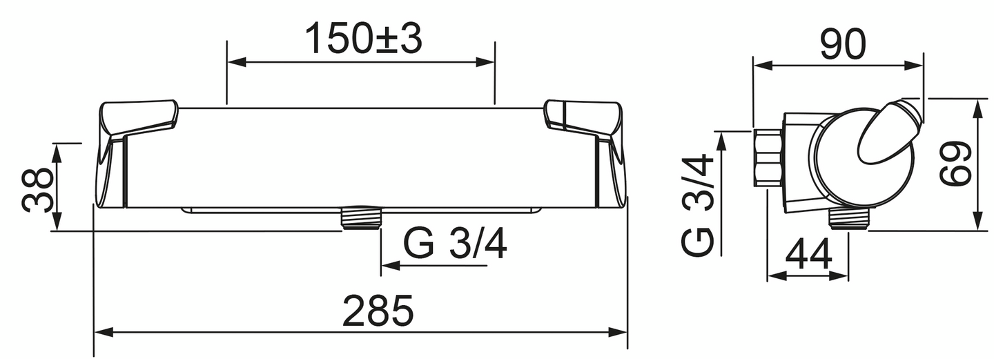 Suihkuhana Oras Optima 7161 termostaattinen