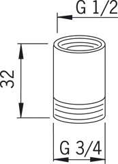 Muunnosnippa Oras 1/2x3/4 sisä-/ulkokierre 158691