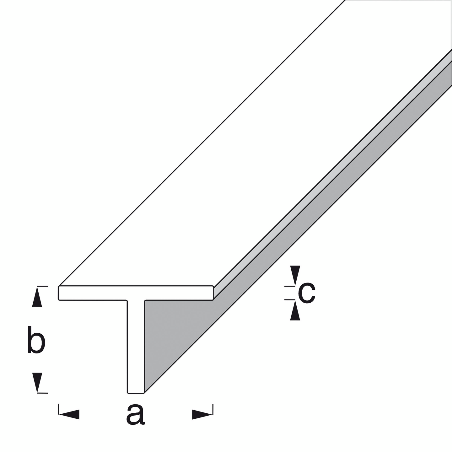 T-lista Alfer 20x20x1,5mm hopeaeloksoitu alumiini 1m