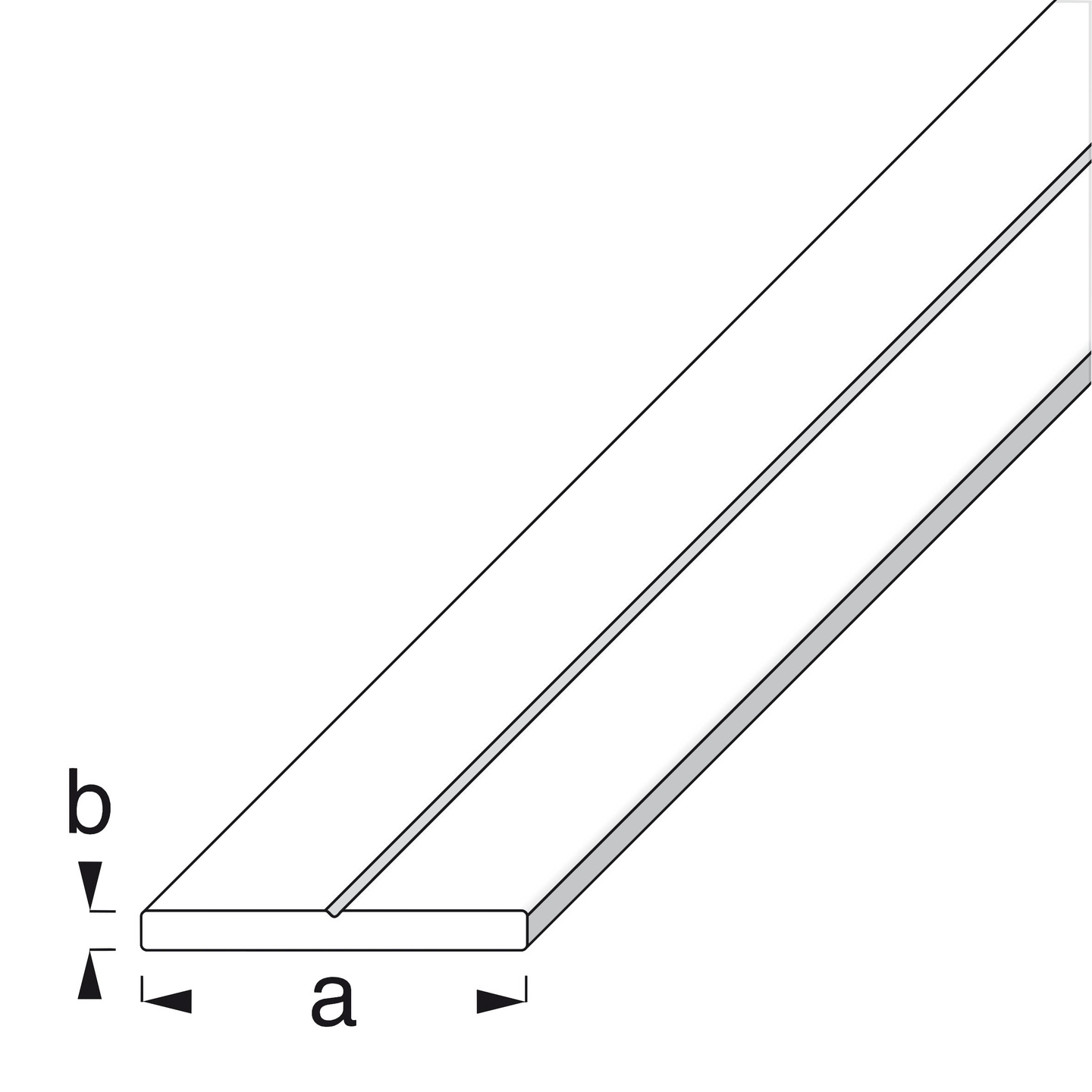 Lattalista Alfer 19,5x2mm valkoinen PVC 1m